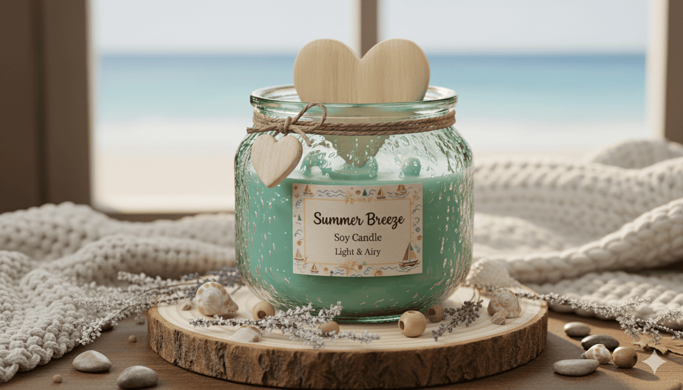 Kesätuuli kynttilä lasipurkissa